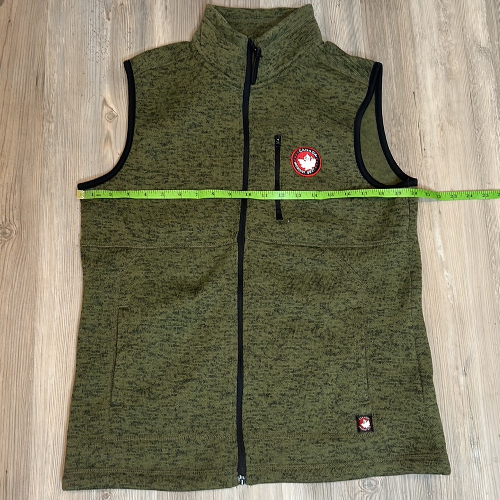 EUC Canada Weather Gear Men's size Medium Green/Black Vest Full Zipper Fleece,M - Picture 9 of 14